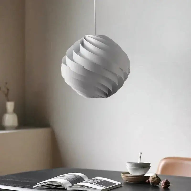 Suspension luminaire design spirale blanche moderne élégante