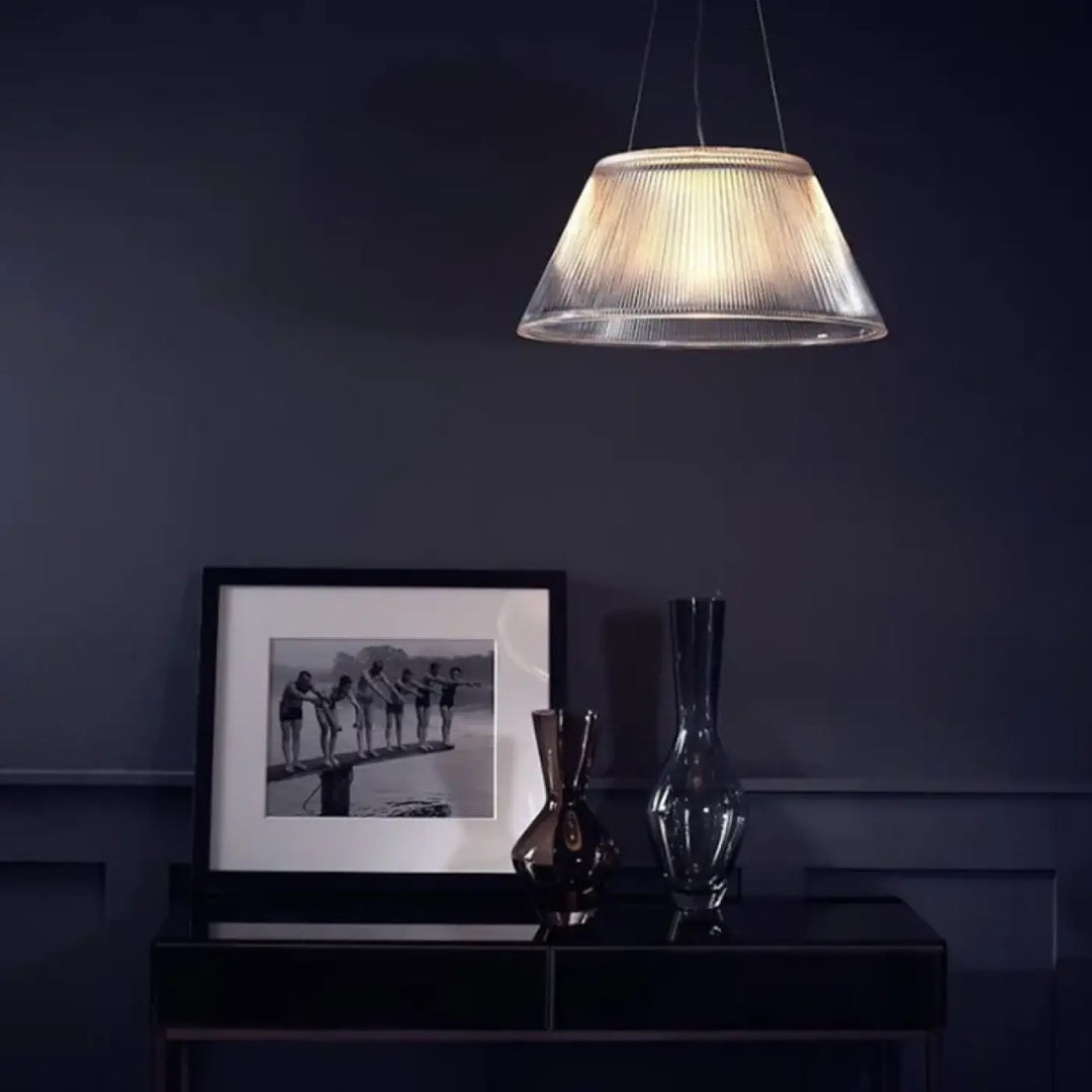 Suspension luminaire design transparent au style contemporain
