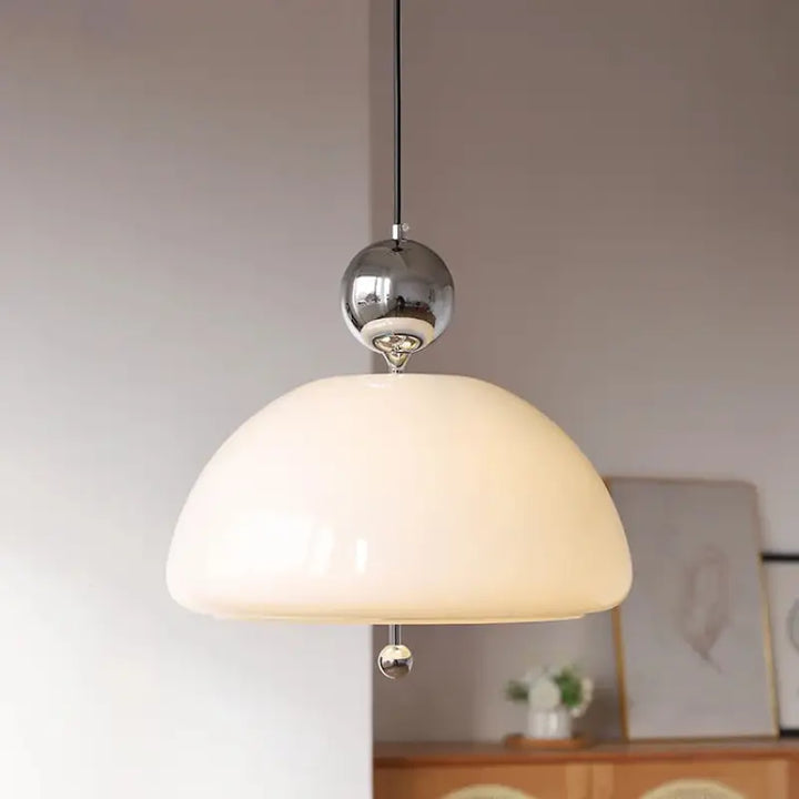 Suspension luminaire design en verre blanc scandinave moderne