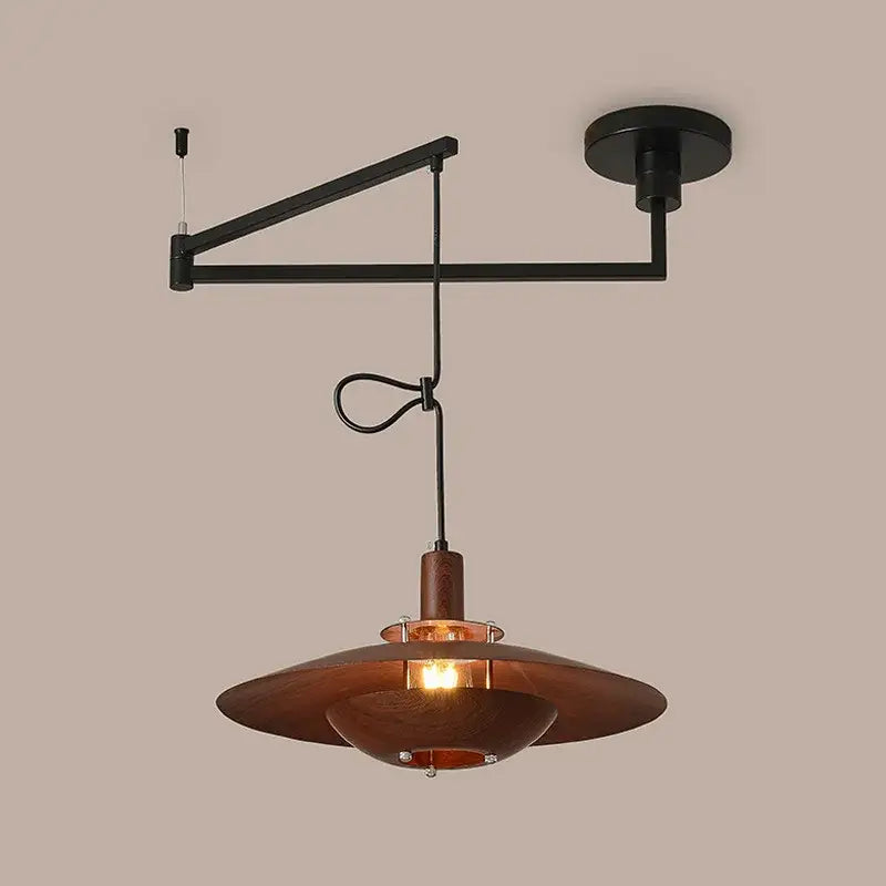 Suspension luminaire design vintage au fini marron et noir