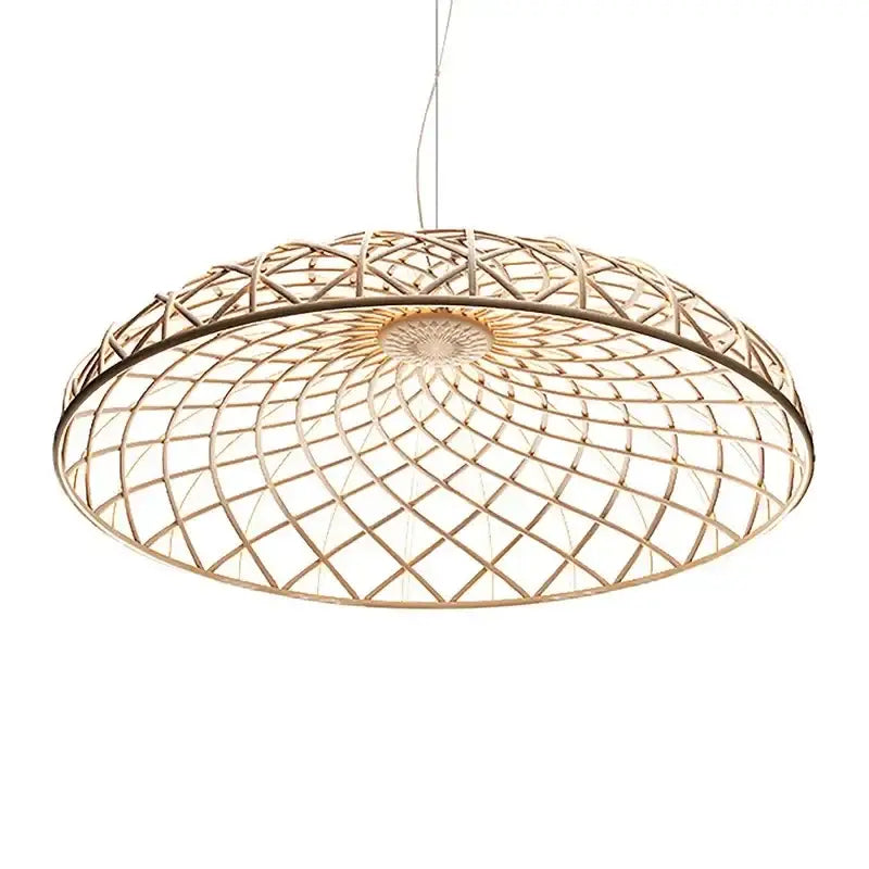 Suspension luminaire en dôme tressé au design naturel et bohème