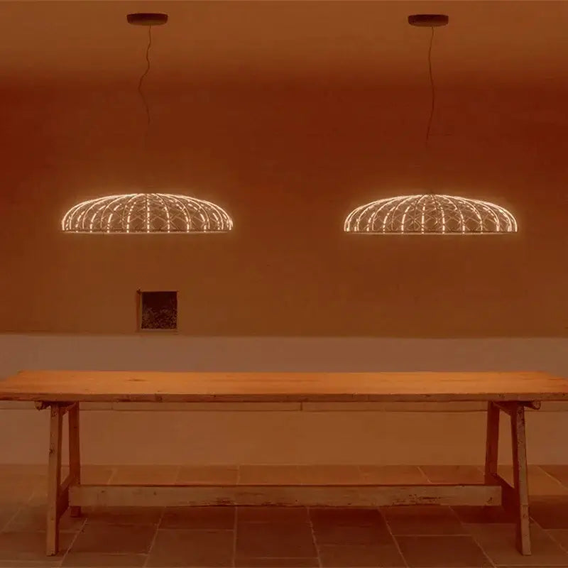 Suspension luminaire en dôme tressé au design naturel et bohème