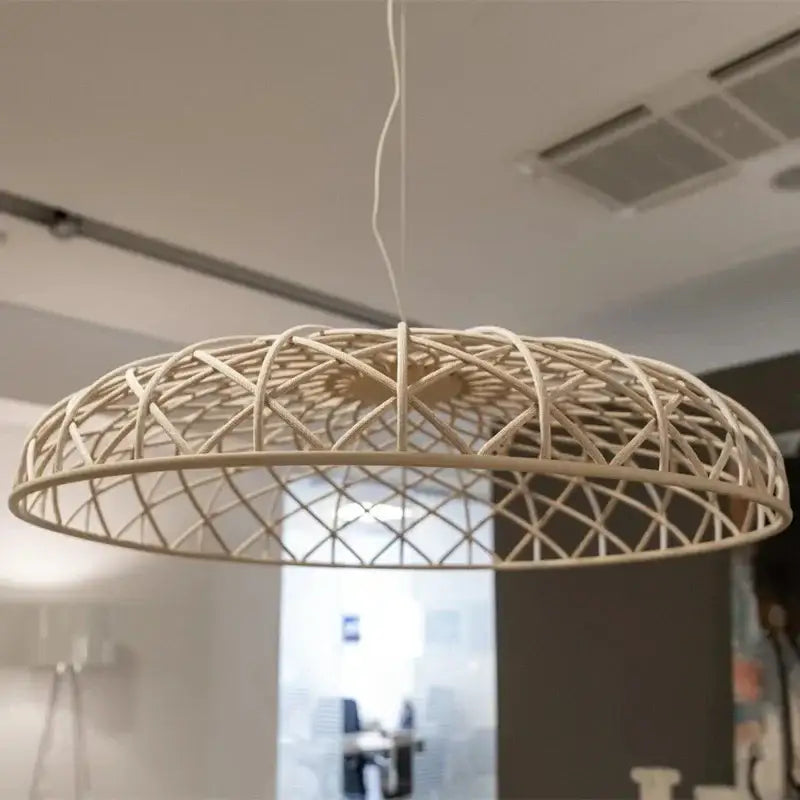 Suspension luminaire en dôme tressé au design naturel et bohème