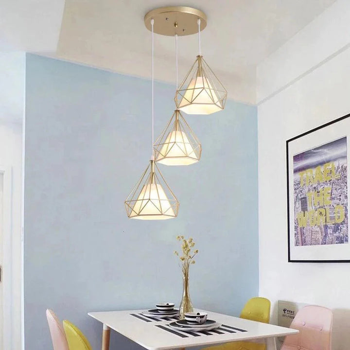 luminaire suspension doré