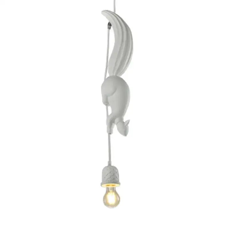 Suspension Luminaire Écureuil Blanc Rose Bleu Style Fantaisie