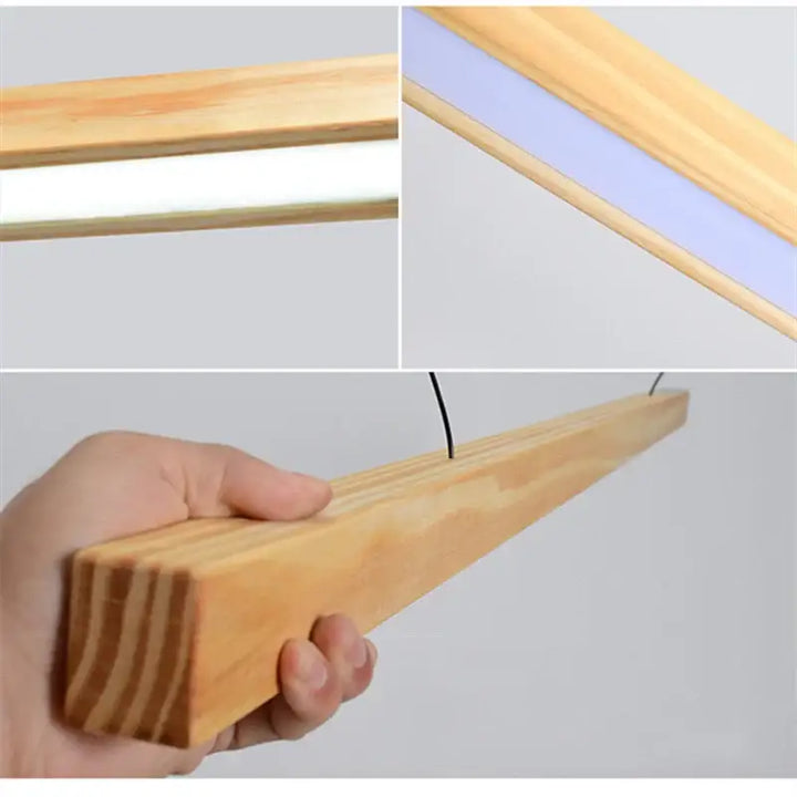 Suspension Luminaire Effet Bois Claire Ou Foncé À LED Câbles Réglables