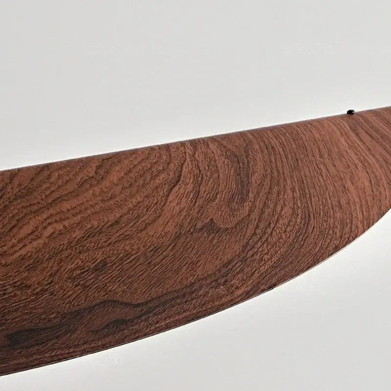 Suspension luminaire effet bois foncé au design original ovale

