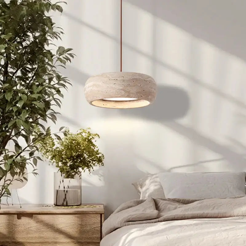 Suspension Luminaire Effet Pierre Blanche Pour Chambre Moderne