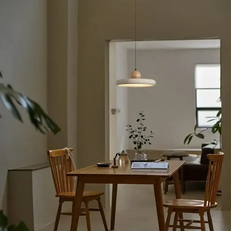 Suspension Luminaire Effet Pierre Ponce Blanche Design Minéral