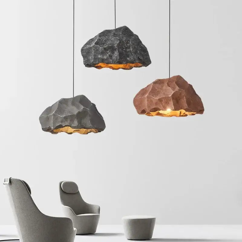 Suspension luminaire effet rocher pour une décoration moderne

