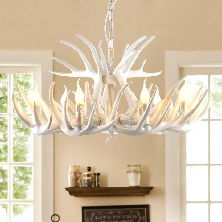 Suspension luminaire élégant en forme de cornes blanches moderne