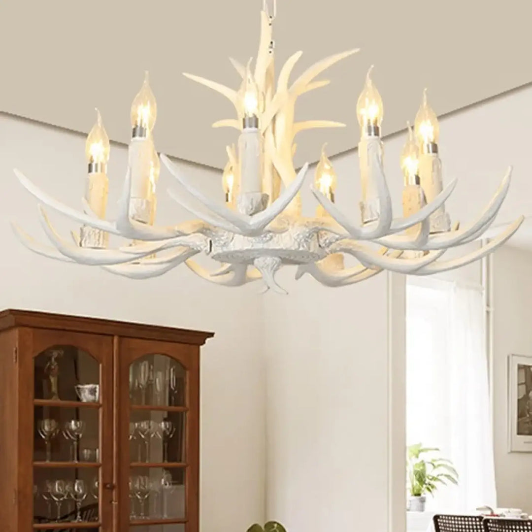 Suspension luminaire élégant en forme de cornes blanches moderne