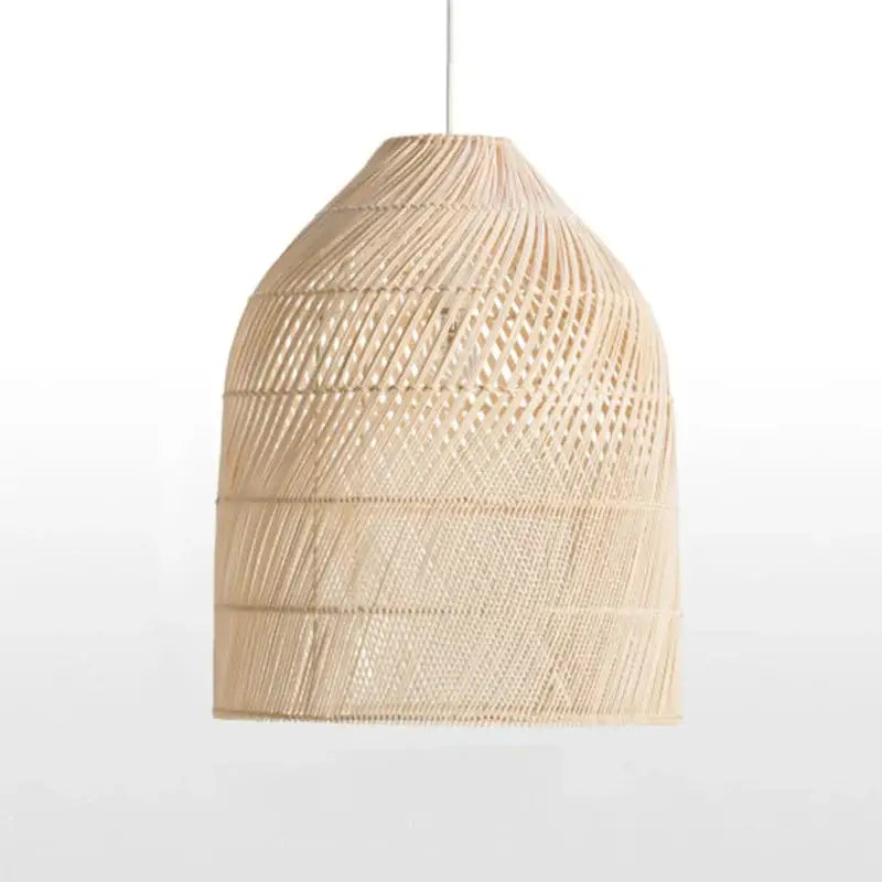 Suspension luminaire élégante en osier tressé façon lanterne

