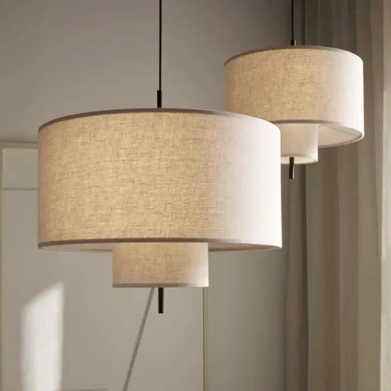Suspension luminaire en tissu au design minimaliste