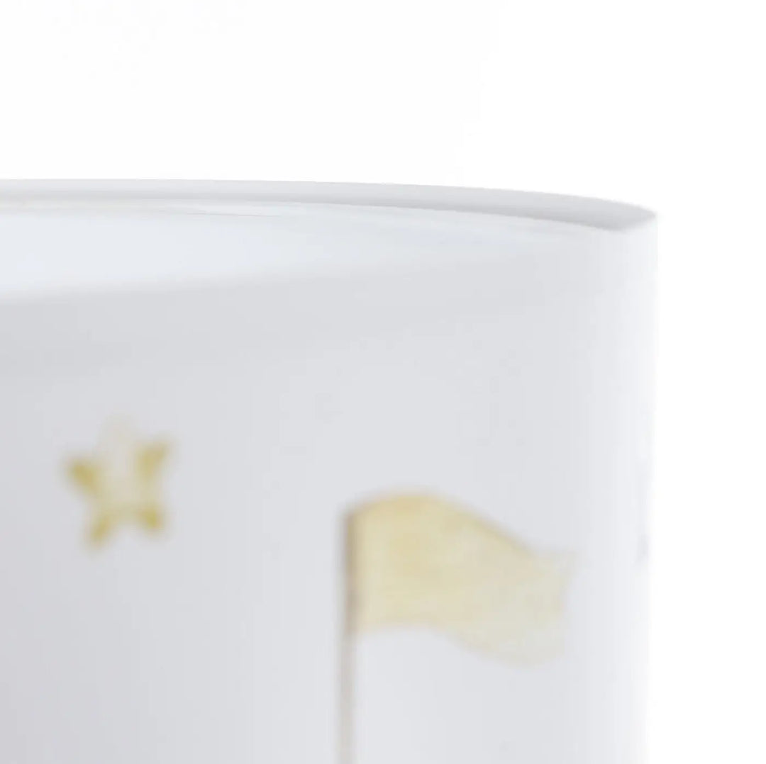 Bougie cylindrique blanche avec étoiles dorées pour suspension luminaire enfant sweet dreams blanc bleu pastel