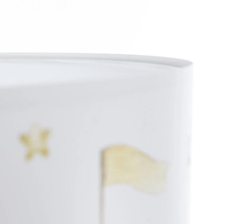 Bougie cylindrique blanche avec étoiles dorées pour suspension luminaire enfant sweet dreams blanc bleu pastel