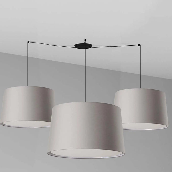 Suspension multiple Windsor abat-jours gris de Faro Barcelona