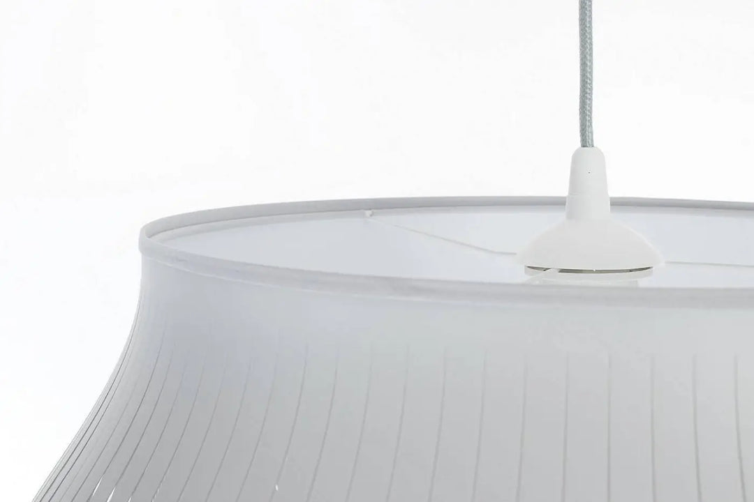 Suspension luminaire oblo gris clair avec abat-jour plissé blanc pour une lumière moderne et élégante