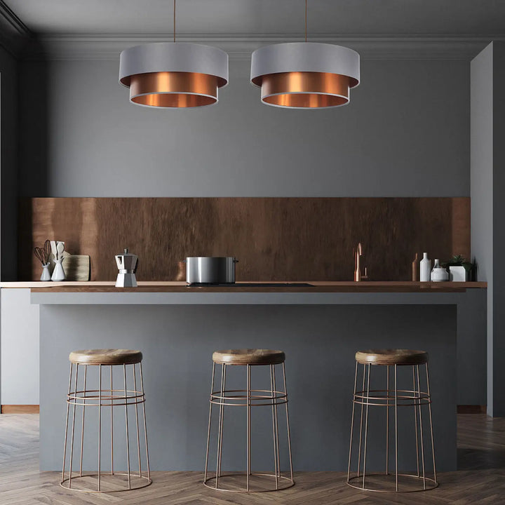 Suspension Luminaire | DUO (Gris/Cuivré)