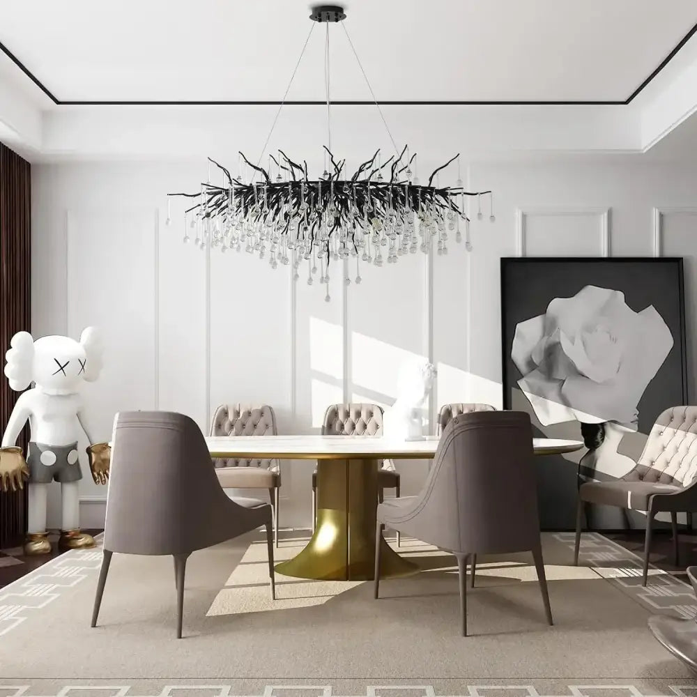 Suspension luminaire haut de gamme avec des branches noires


