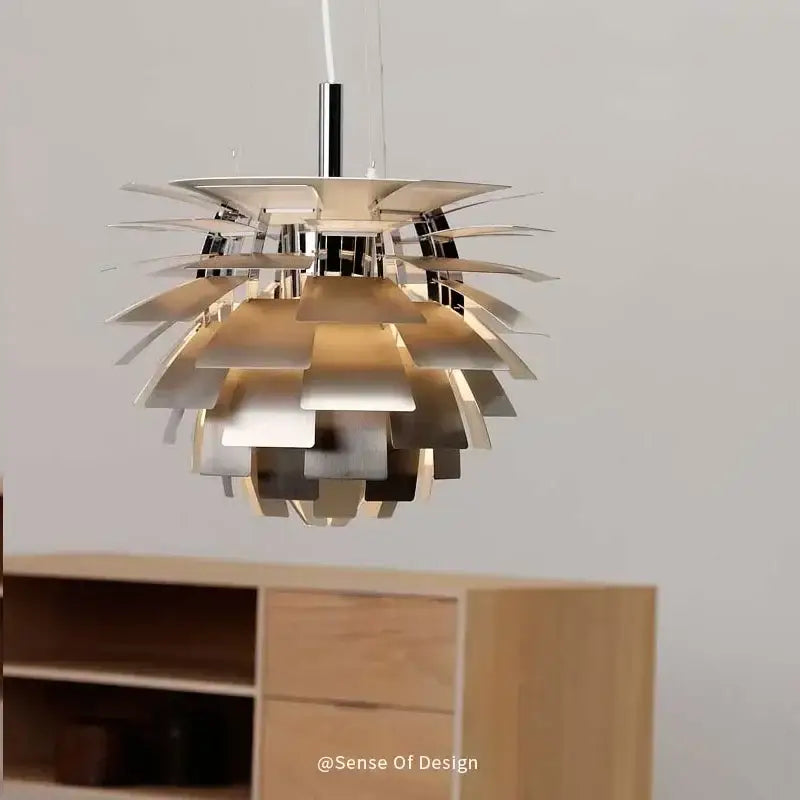 Suspension luminaire haut de gamme en forme d'artichaud

