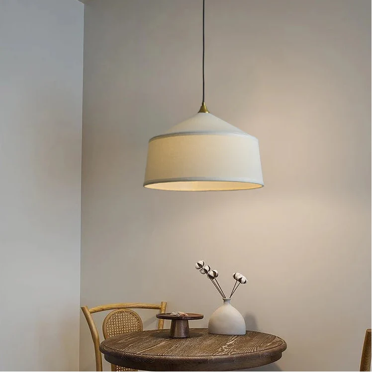 Suspension luminaire incandescente en tissus blanc ou noir