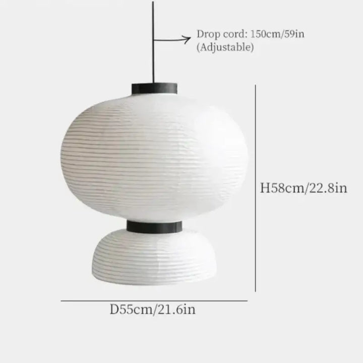 Suspension luminaire japonaise en papier blanc style lanterne