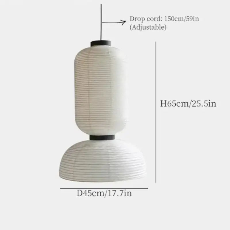 Suspension luminaire japonaise en papier blanc style lanterne