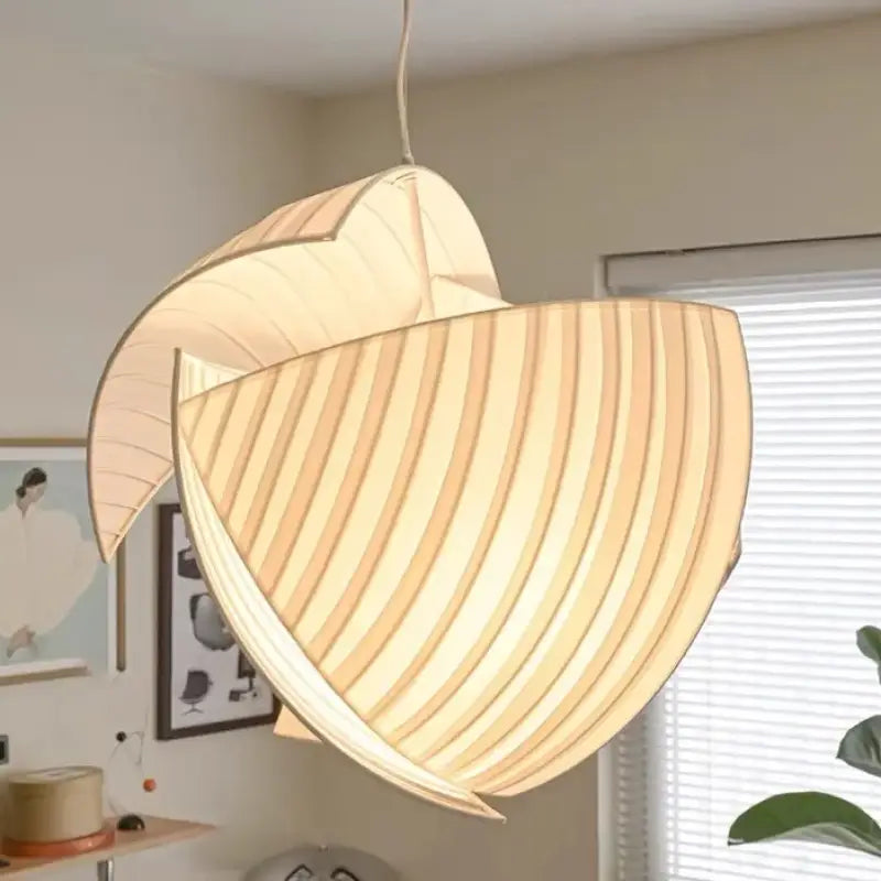 Suspension luminaire japonaise en tissu blanc élégant