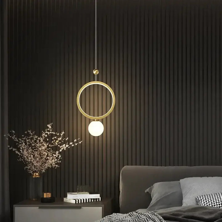 Suspension Luminaire LED Circulaire Pour Chambre Style Minimaliste