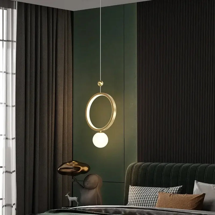 Suspension Luminaire LED Circulaire Pour Chambre Style Minimaliste