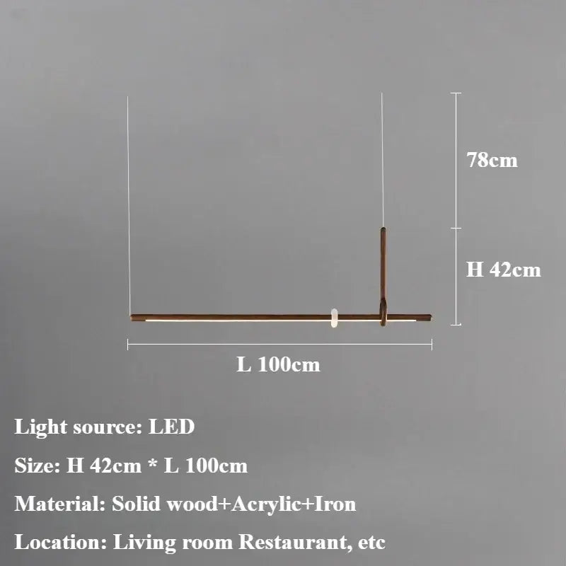 Suspension luminaire led design bois et acrylique chic