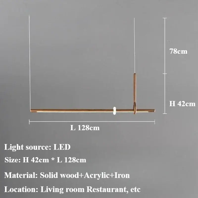 Suspension luminaire led design bois et acrylique chic