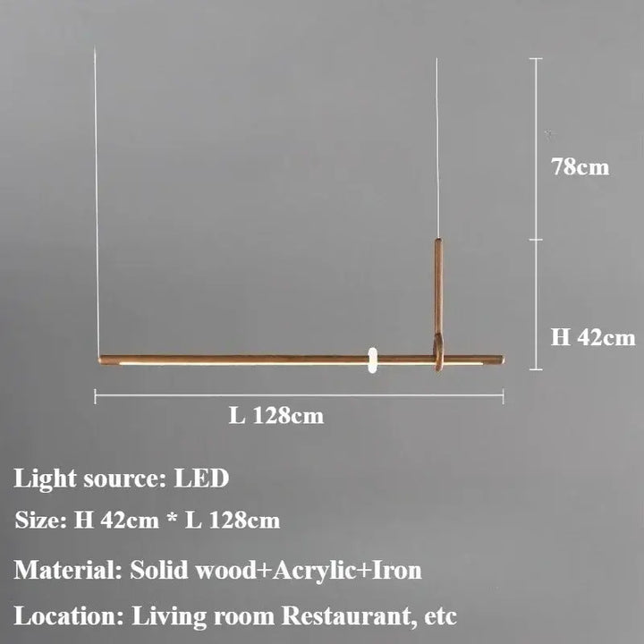 Suspension luminaire led design bois et acrylique chic