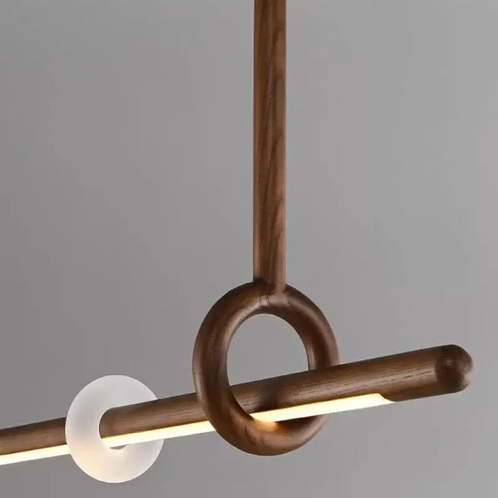 Suspension luminaire led design bois et acrylique chic