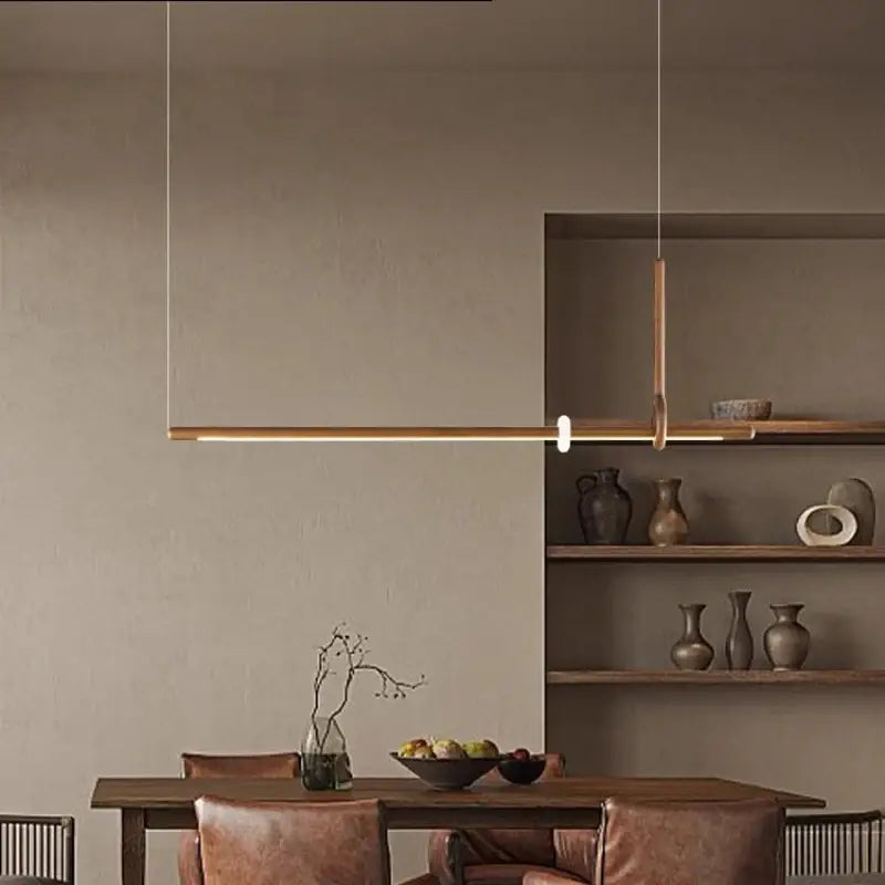 Suspension luminaire led design bois et acrylique chic