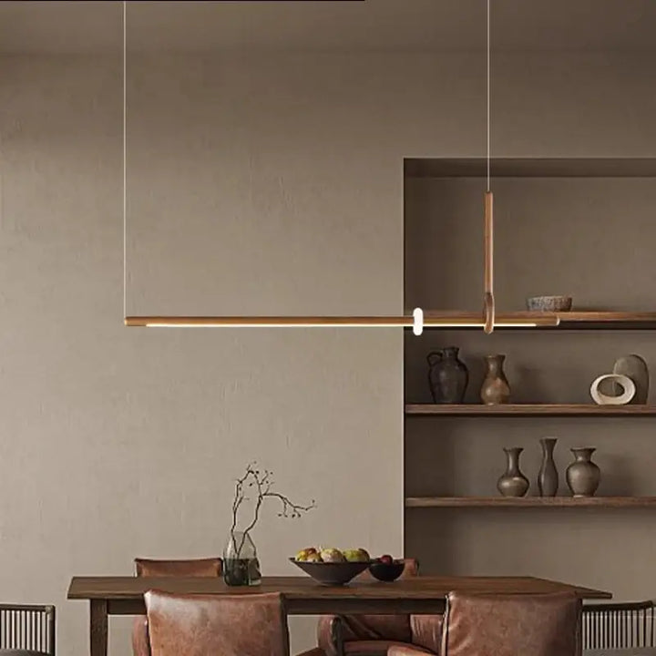 Suspension luminaire led design bois et acrylique chic