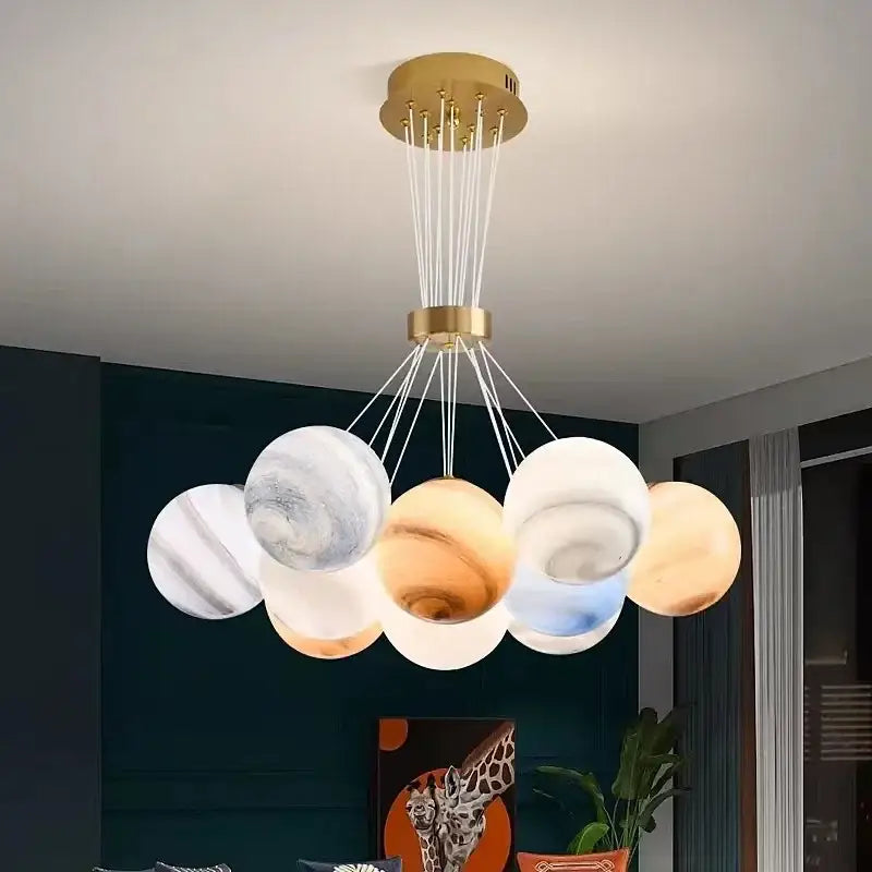 Nordic Round Glass Lamp Ball Postmodern Restaurant Bedroom Living Room Chandeliers Home Decoration Lusters Luminaires