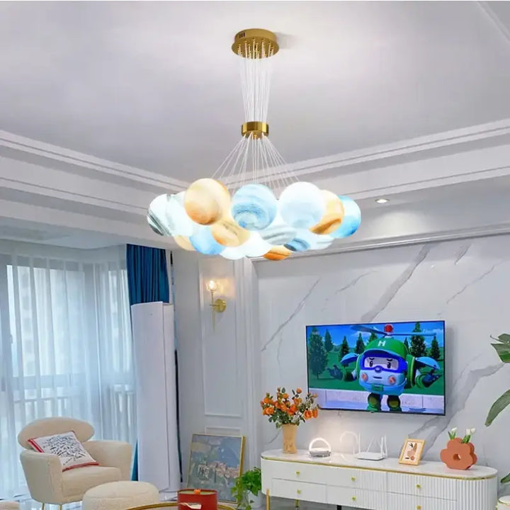 Suspension led élégant et contemporain style multicolore