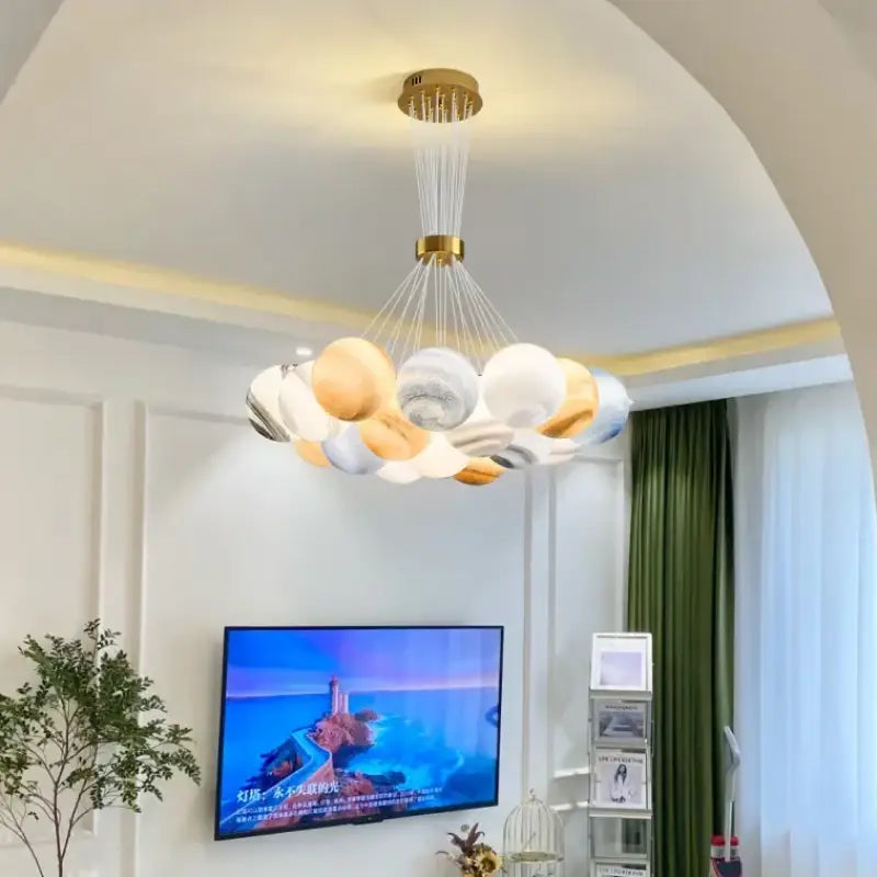 Suspension led élégant et contemporain style multicolore