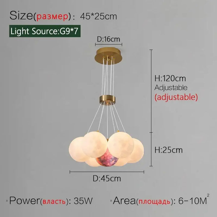Nordic Round Glass Lamp Ball Postmodern Restaurant Bedroom Living Room Chandeliers Home Decoration Lusters Luminaires