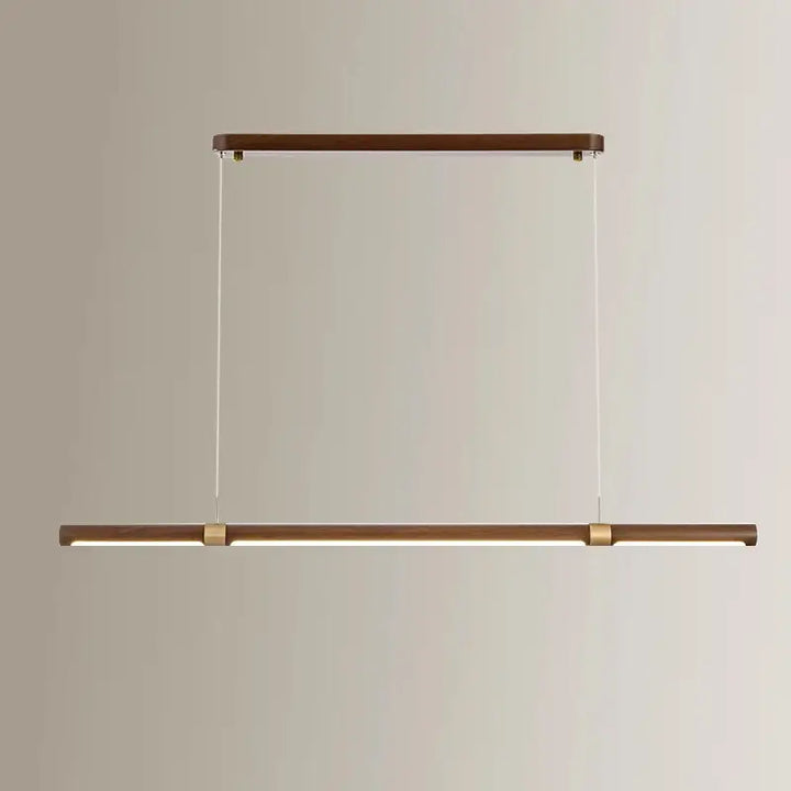 Suspension luminaire led linéaire en bois naturel scandinave