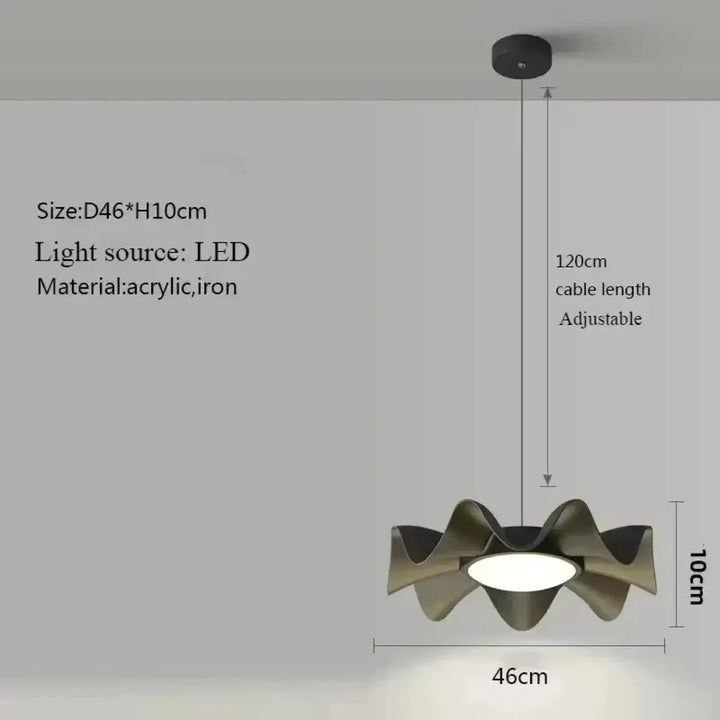 Suspension luminaire led matériau acrylique et fer élégance