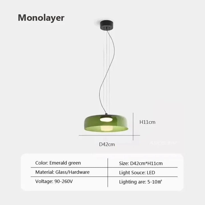 Suspension luminaire led orange éclatante design élégant