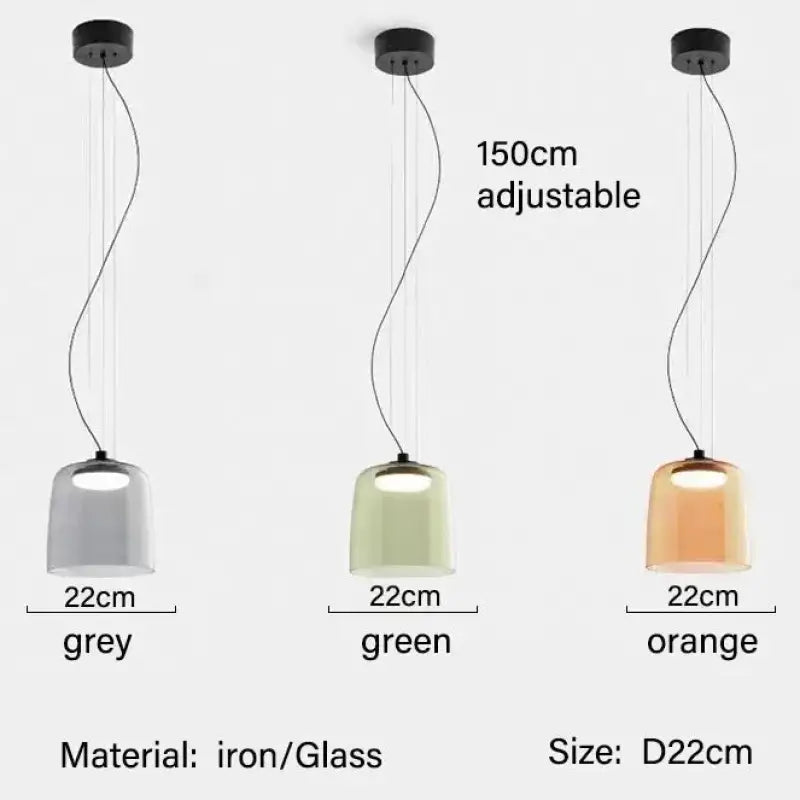 Suspension luminaire led orange éclatante design élégant