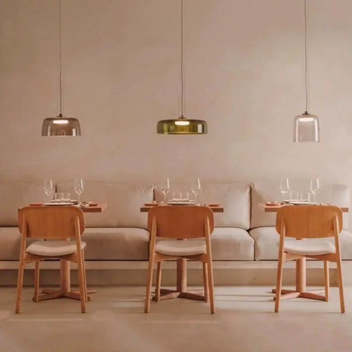 Suspension luminaire led orange éclatante design élégant