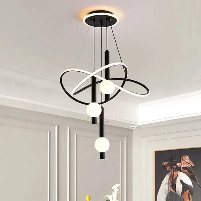Suspension luminaire LED pour salle à manger doré, noir ou blanc

