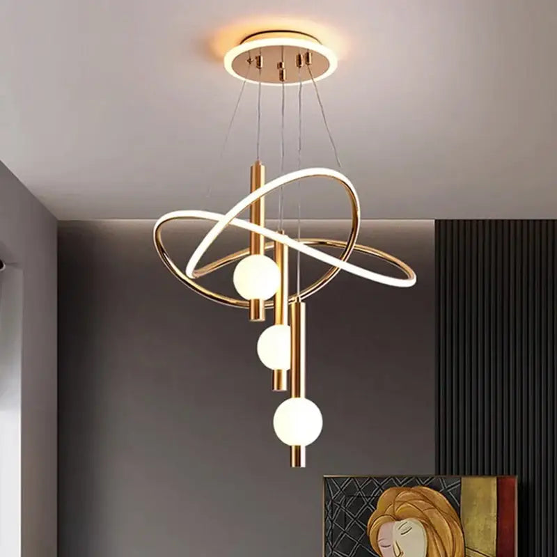 Suspension luminaire LED pour salle à manger doré, noir ou blanc

