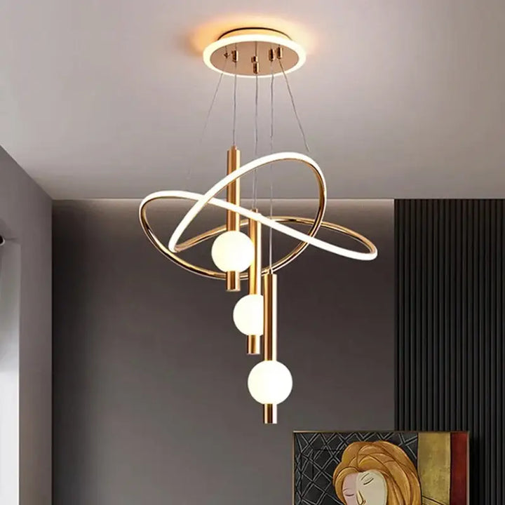 Suspension luminaire LED pour salle à manger doré, noir ou blanc

