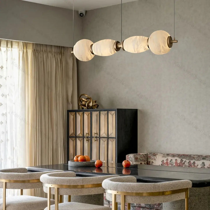 Suspension luminaire linéaire en verre opalin design moderne